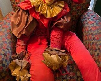 1990's Life Size Court Jester Doll by Trimco Corporation from a Macy's store display