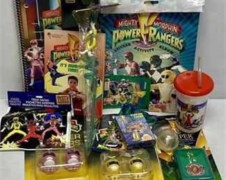 Lot 060
Lot of Vintage Power Rangers Collectibles - Trading Cards, Notebooks and More