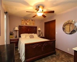 antique burl wood bed