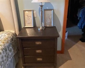 Pair of bedside tables from Stanley furniture sold with set.One of the pair of nightstands from Stanley sold with dressers.  Each measures 27.5"w x 18.5"d x 29.5"h 