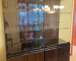 Giorgio Collection China cabinets.  Two freestanding units each is 32"w 21"d x 81.5"h sold with the dining table and chairs.  Will consider separating if someone wants only the table and chairs.