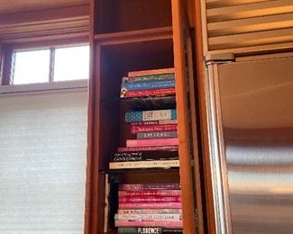 Cookbooks for sale during in person hours Friday and Saturday