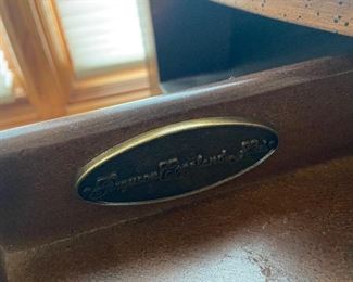 An interior drawer with makers mark