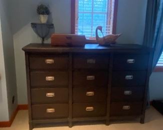 Stanley 12 drawer chest 66"w x 21.5"d x 44.5"h sold with nightstands and 6 drawer chest.  $980 priced to sell with pickup after home had sold