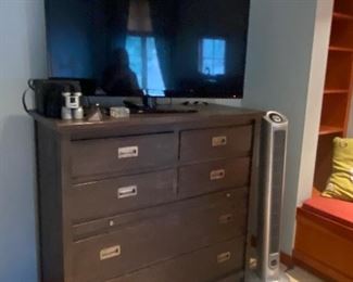 6 drawer chest with pullout folding shelf  is 49.5"w x 1"d x 47"h.  sold with set price is in previous photo of 12 drawer chest. 