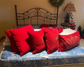 Holiday pillows for sale during the in person shopping days only