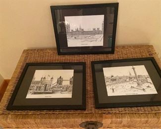 Framed prints for sale during in person hours Friday and Saturday