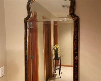 Bevelled hand-painted mirror 27.5" w x 52"h.  $360