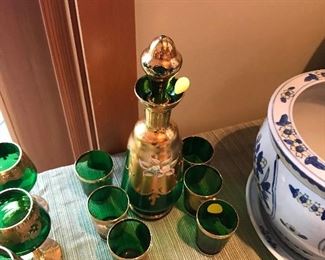 Vintage Italian wine decanter set $50
