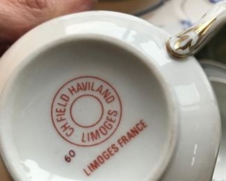 back of Limoges china