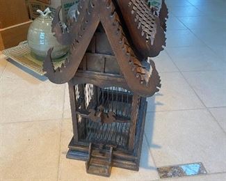 Asian carved bird cage for sale during in person shopping Friday and Saturday