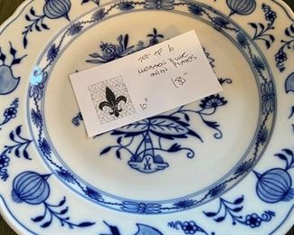Set of 6 Meissen Blue Onion 10" plates for sale in person Friday and Saturday