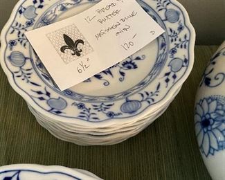 12 bread and butter Meissen 6.5" $120 for sale in person Friday and Saturday