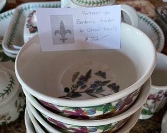 6 Portmeirion cereal bowls $72