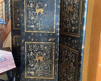 Inlaid four panel screen.  Each panel is 30"w x 78"h.  Sold black on the other side.  $300