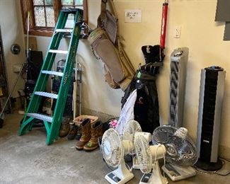 garage full of tools, both home and garden