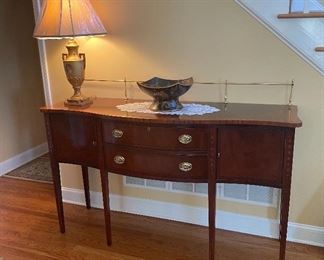 ETHAN ALLEN BUFFET/SIDEBOARD WITH GALLERY RAIL
