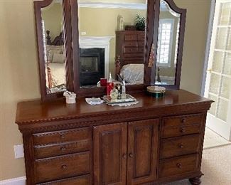 LARGE DRESSER AND MIRROR