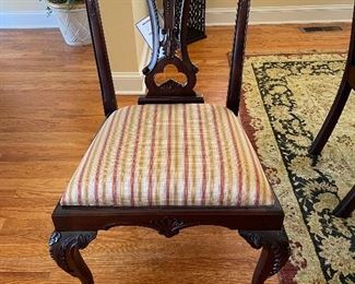 ETHAN ALLEN DINING CHAIRS.  18TH CENTURY MAHOGANY