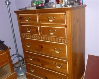 Matching chest of drawers (nightstand beside it is missing a drawer)