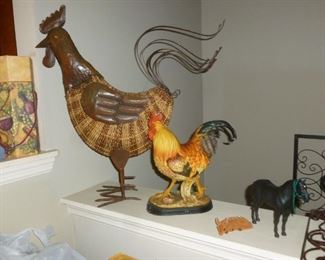 Decorative Roosters, etc