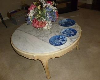 Marble-top vintage coffee table