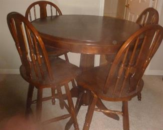 Cool high-top game table..has 6 stools & checkerboard on top