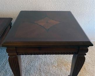 End table with art deco style, shell design inlay (1 of 2)