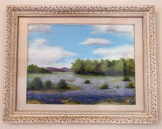 Bluebonnet Painting Signed by Makam