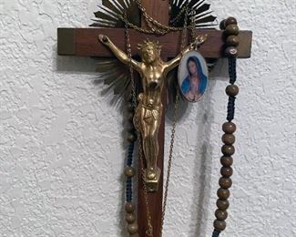 Wooden and Metal Crucifix