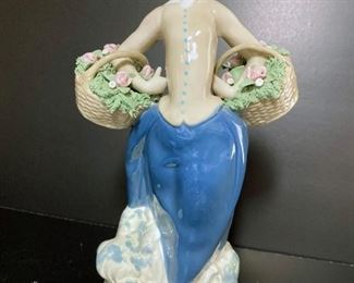 REX Valencia porcelain figurine "Young Girl with Baskets of Flowers" - Made in Spain