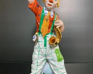 Sureda porcelain clown with saxophone