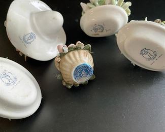Capodimonte, medium floral figurines (Some in need of repair) Makers marks