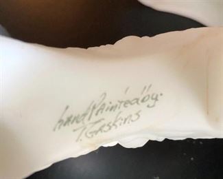 Fenton glass shoes (signed by T. Gaskins)