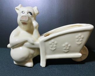 McCoy or Shawnee style pig with wheelbarrow planter