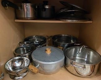 Assorted pans and pots