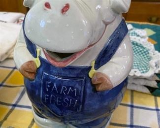 1980 Enesco Imports Pig County Fair 8.5" Pitcher