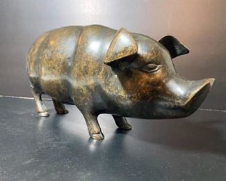 MCM Large Brass Casted Pig Piggy bank (Possibly Korean)