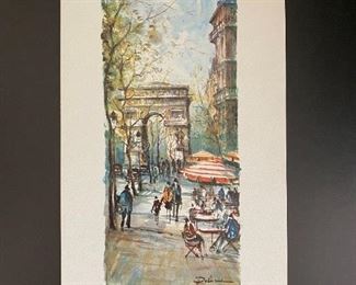 Lucien Delarue Lithograph Print - "546. Paris - L'Arc de Triomphe"