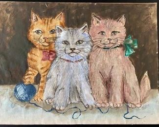 Fun Original Painting of Kittens