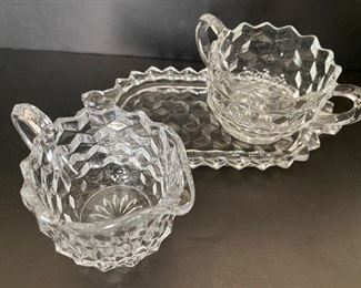 Sugar Bowl, Creamer, and Tray by Jeannette