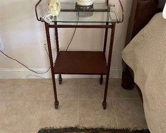 Glass and wood shelves