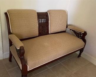 Antique 2 1/2 seat bench