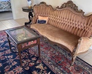 Victorian sofa - brown velvet