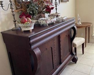 Large Empire buffet w/ gilded mirror