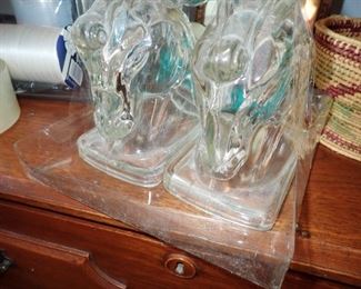 GLASS HEAD HORSES BOOKENDS
