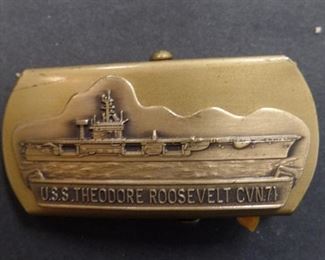 USS THEODORE ROOSEVELT BELT BUCKLE