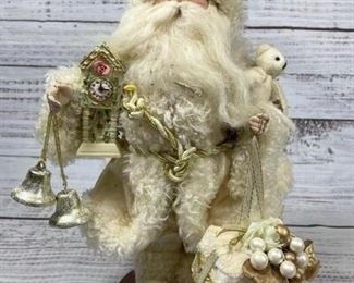 12 Santa Clause Wearing a White Suit Figurine Statue