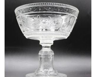 Antique EAPG Bryce Brothers Glass Compote Wreath American Pattern