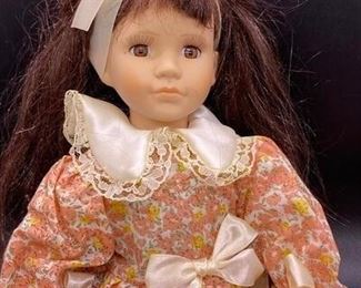 Brunette Porcelain Collector Doll